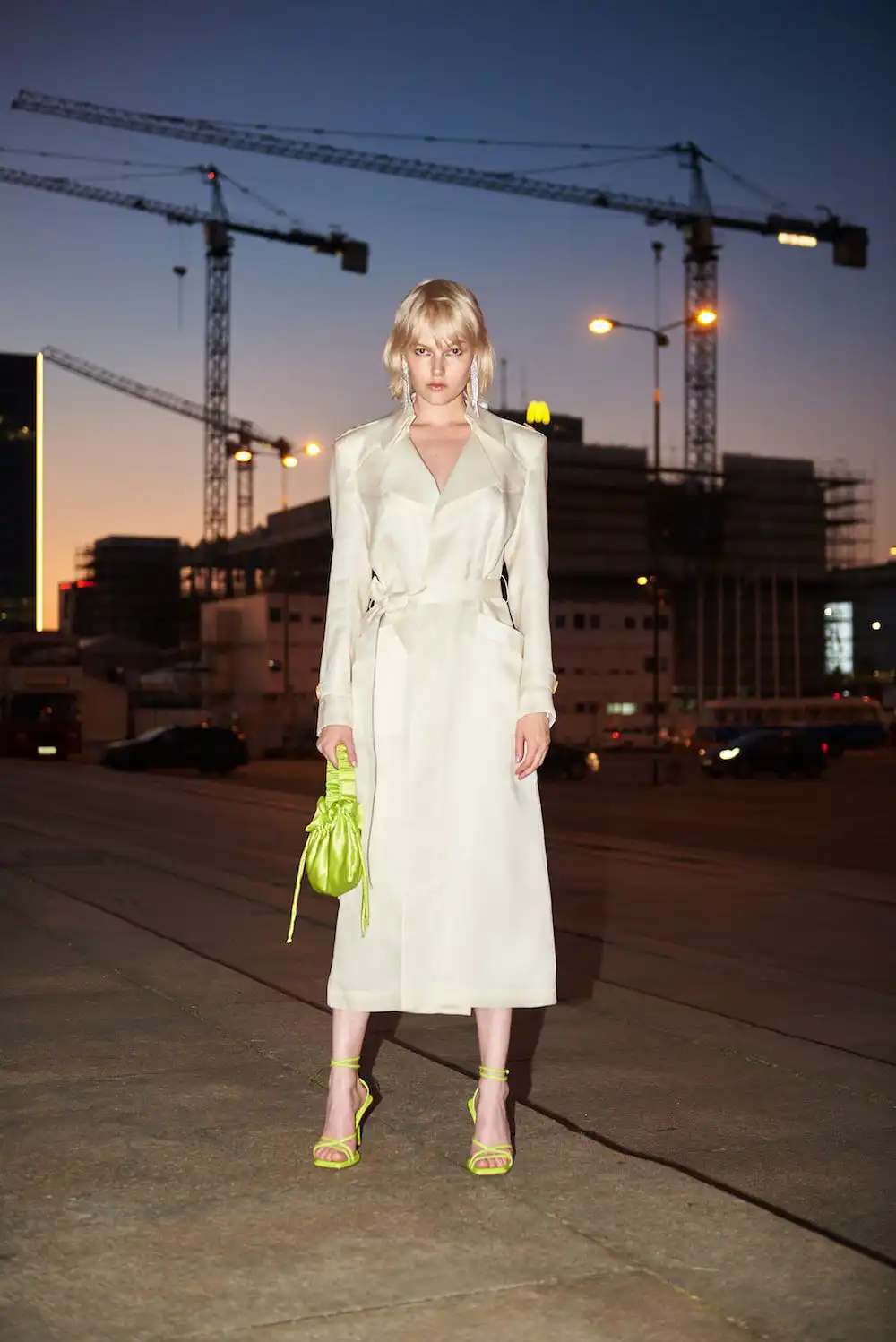 Silk bridal trench coat