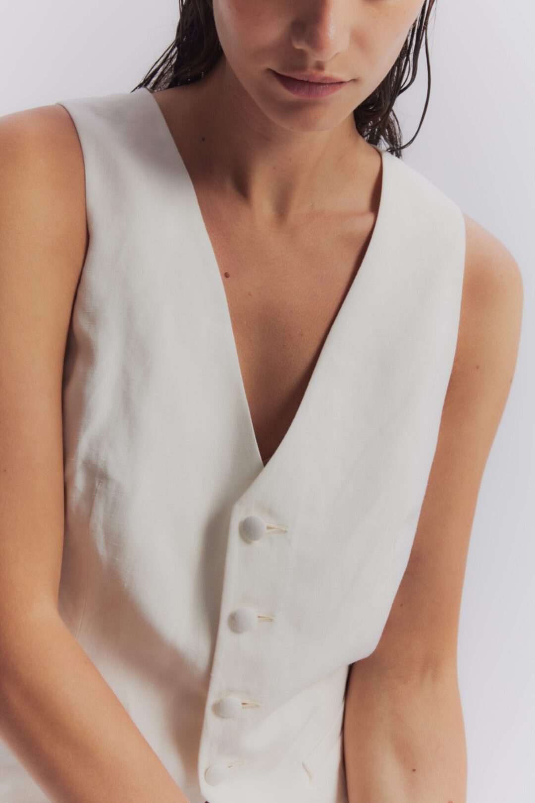 Cream Loro Piana linen-and-silk vest - Image 7
