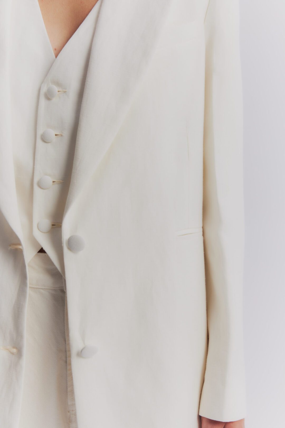 Cream Loro Piana linen-and-silk vest - Image 10