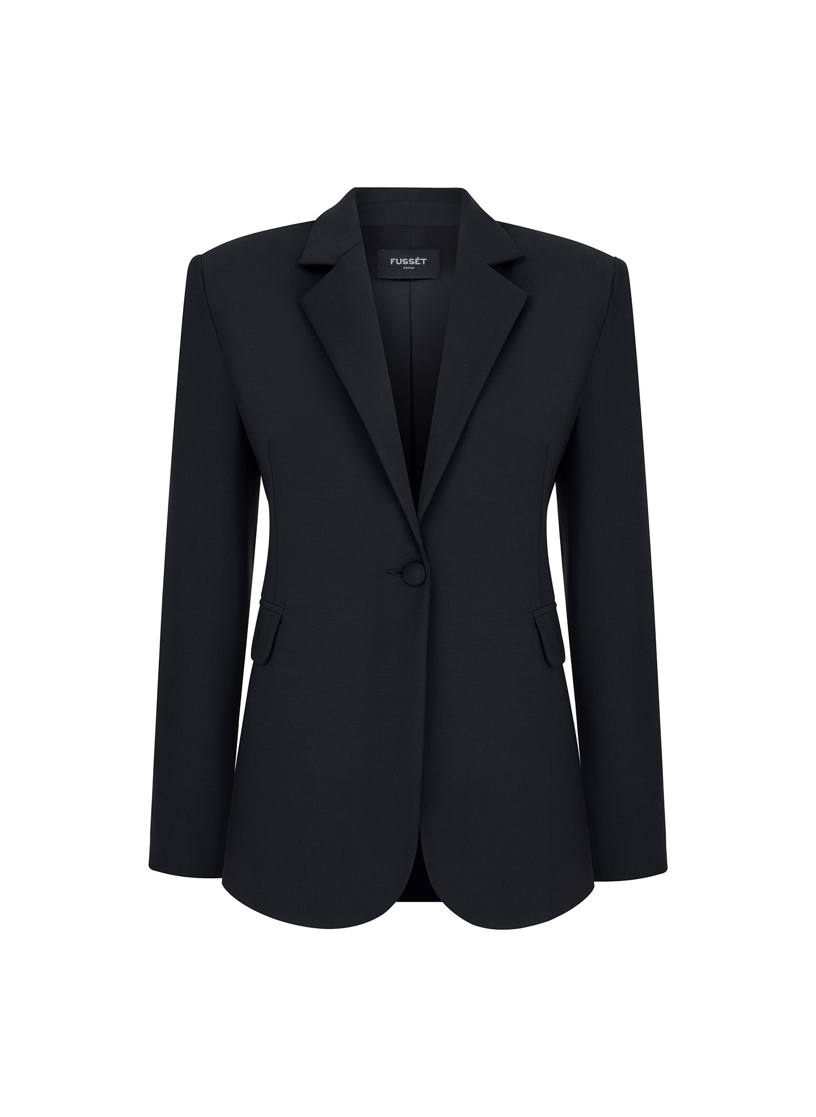 Women’s tailored single-breasted black wool blazer - Image 4