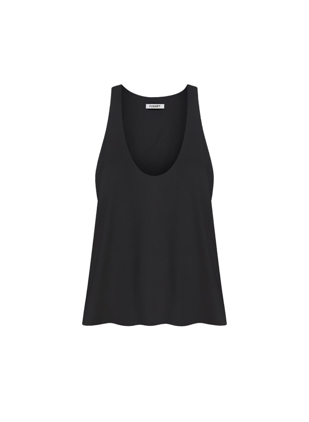 Black viscose top with sharply cut armholes. - Image 5