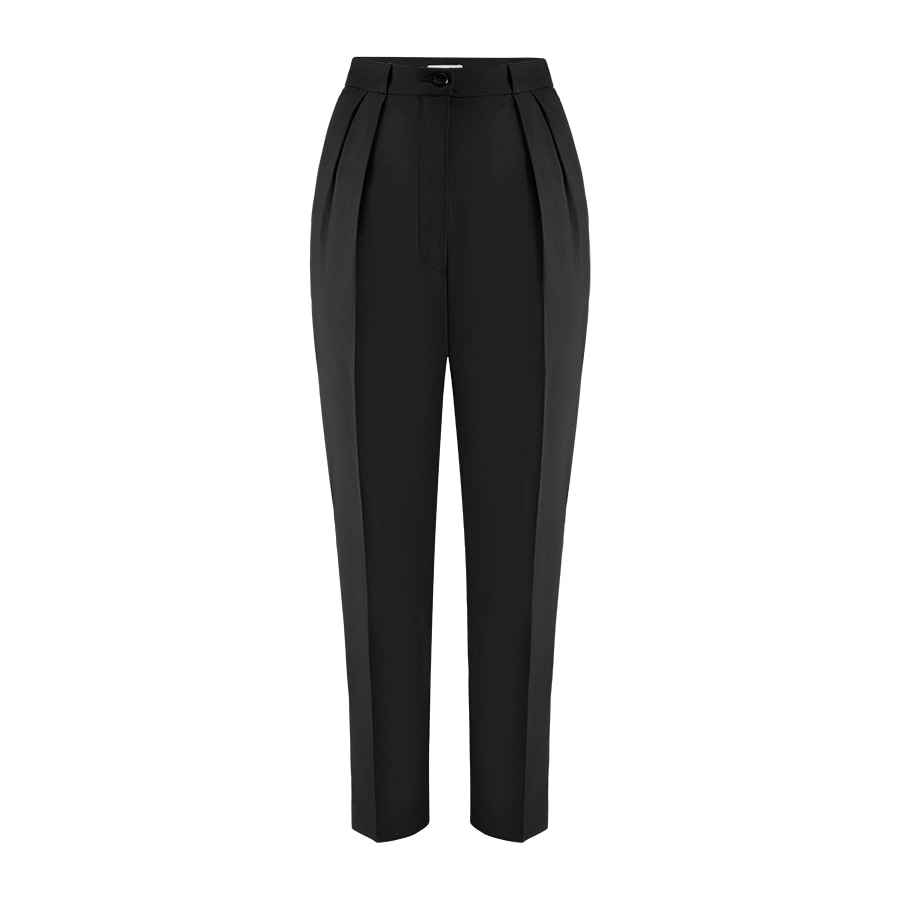 Black women’s high-waisted trousers with pleats - Image 4