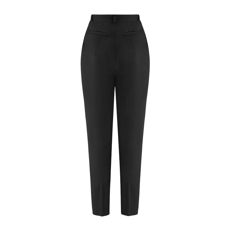 Black women’s high-waisted trousers with pleats - Image 5