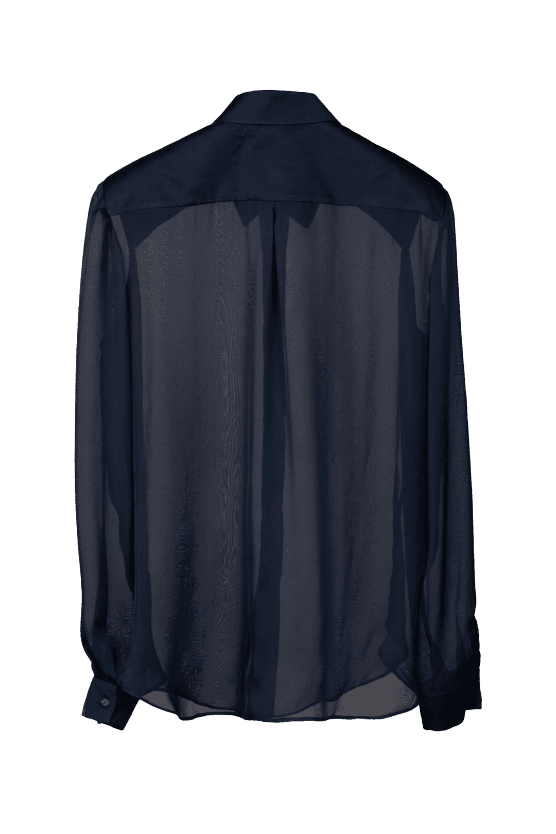 Sheer black shirt in cotton with a silk blend - Image 4