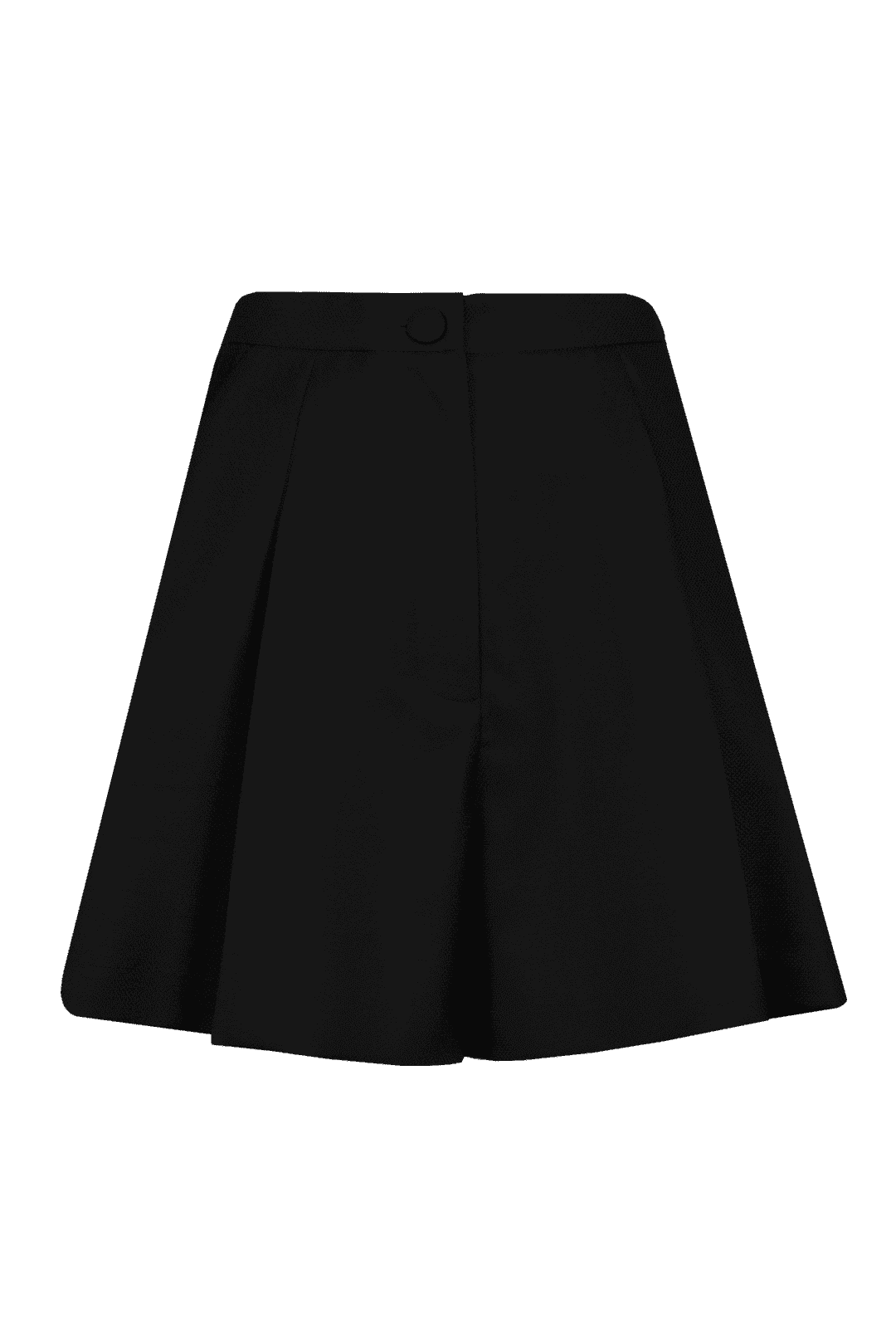 Black high-waisted wool shorts