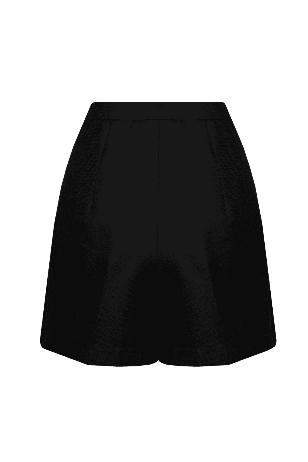 Black high-waisted wool shorts - Image 3