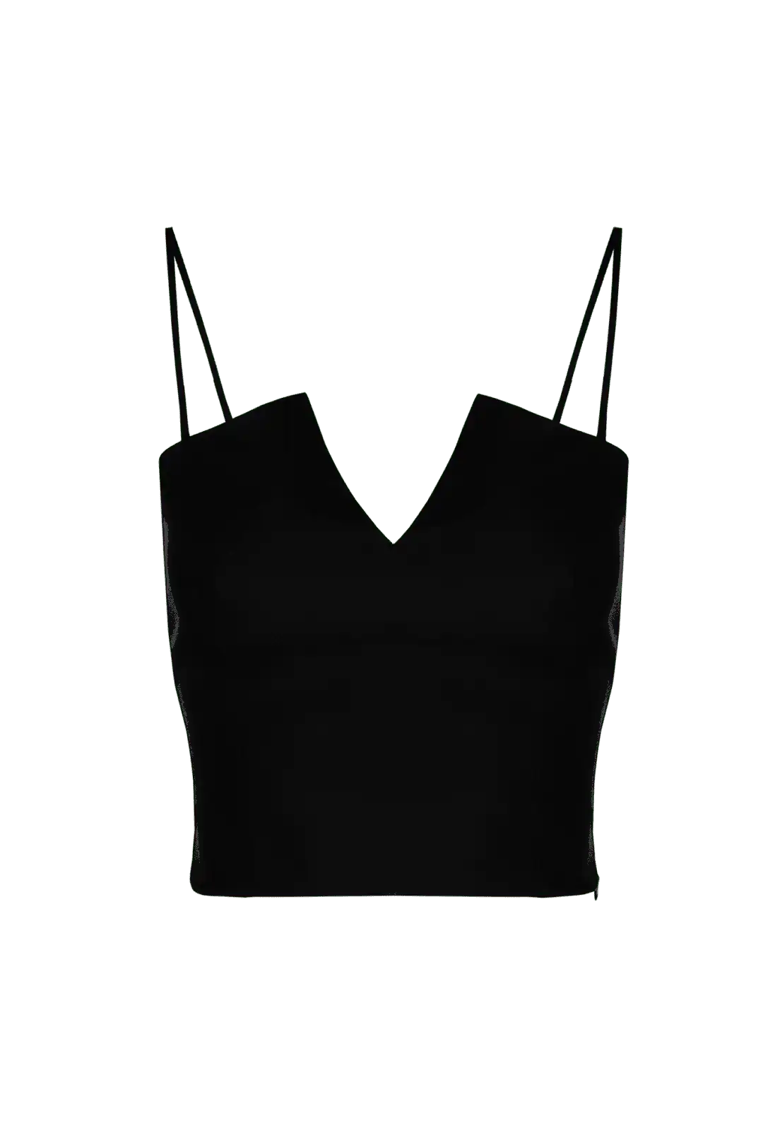 Black wool camisole with thin straps