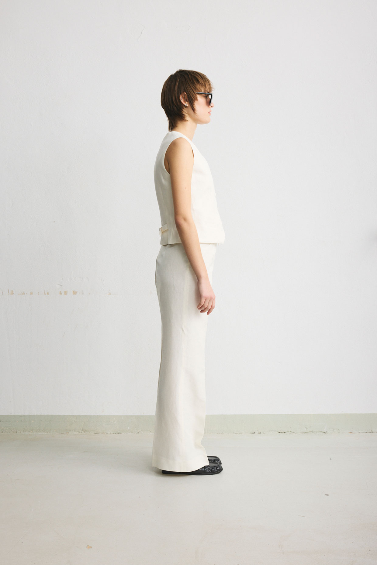 Cream Loro Piana linen-and-silk vest - Image 3