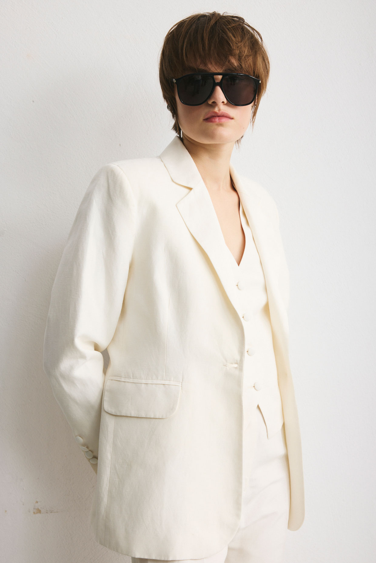 Cream Loro Piana linen-and-silk vest - Image 5
