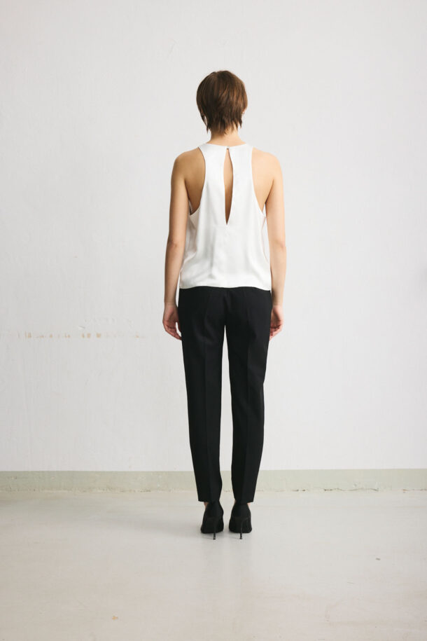 White double-layer satin viscose tank top