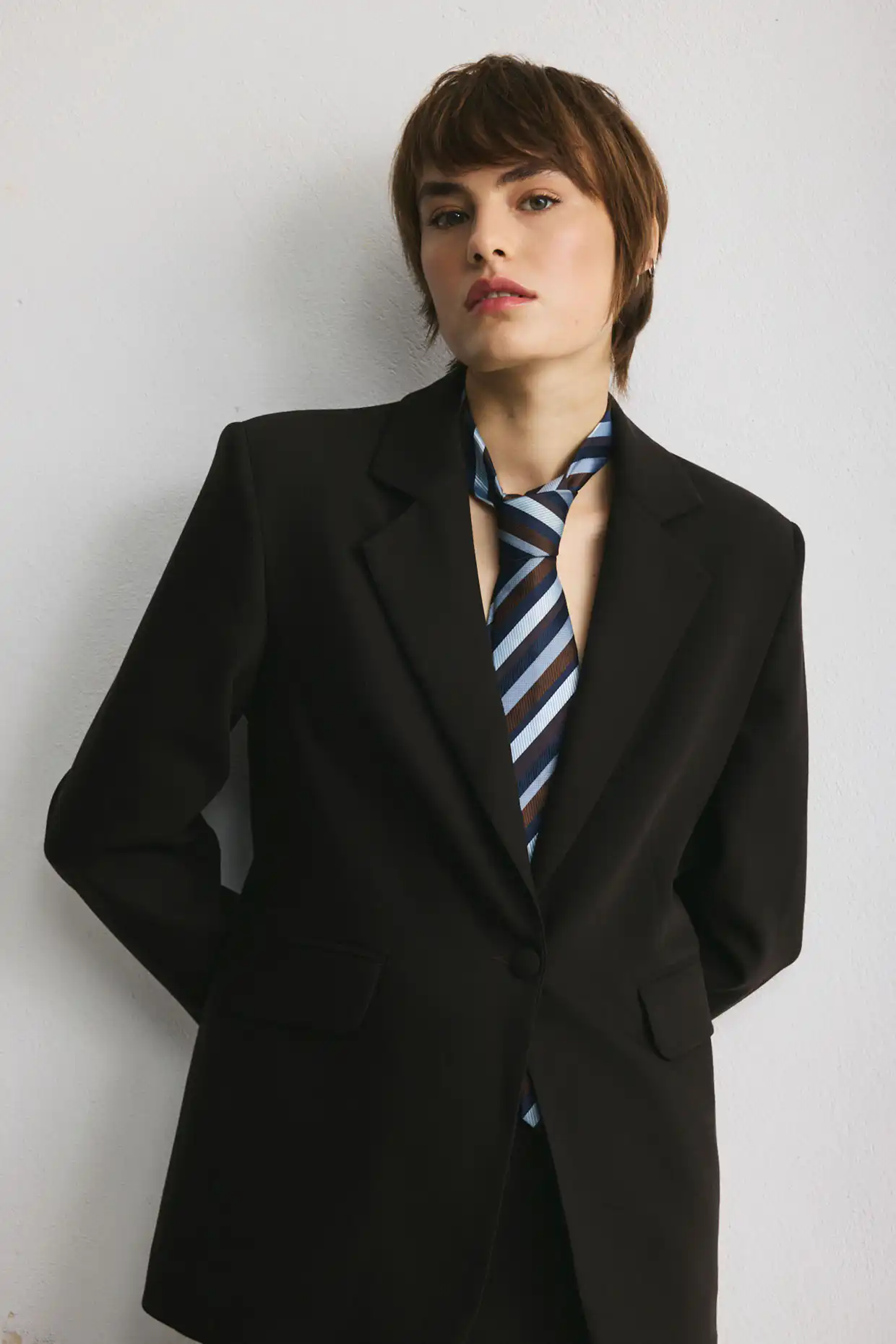 Exclusive FUSSÉT wool blazer in brown (dark chocolate). - Image 3