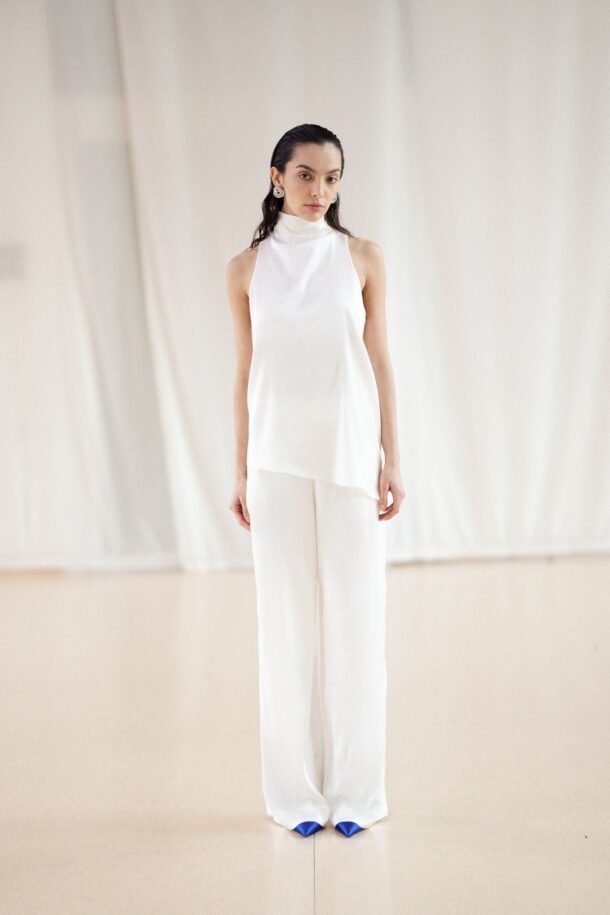 BED & BREAKFAST set with relaxed-fit pants and an ecru turtleneck top